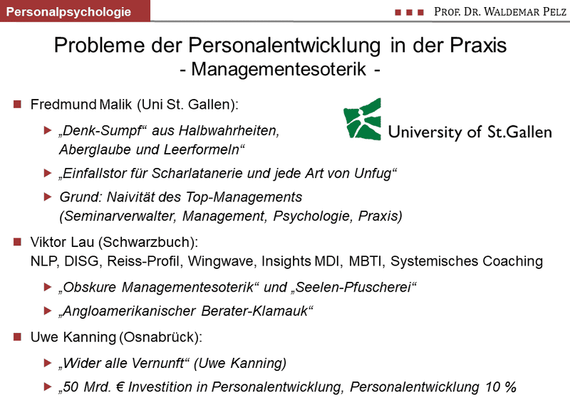 Qualität in der Personalentwicklung: häufige Fehler vermeiden, die ohne Beachtung der DIN 33430 zu Managementesoterik führen können.